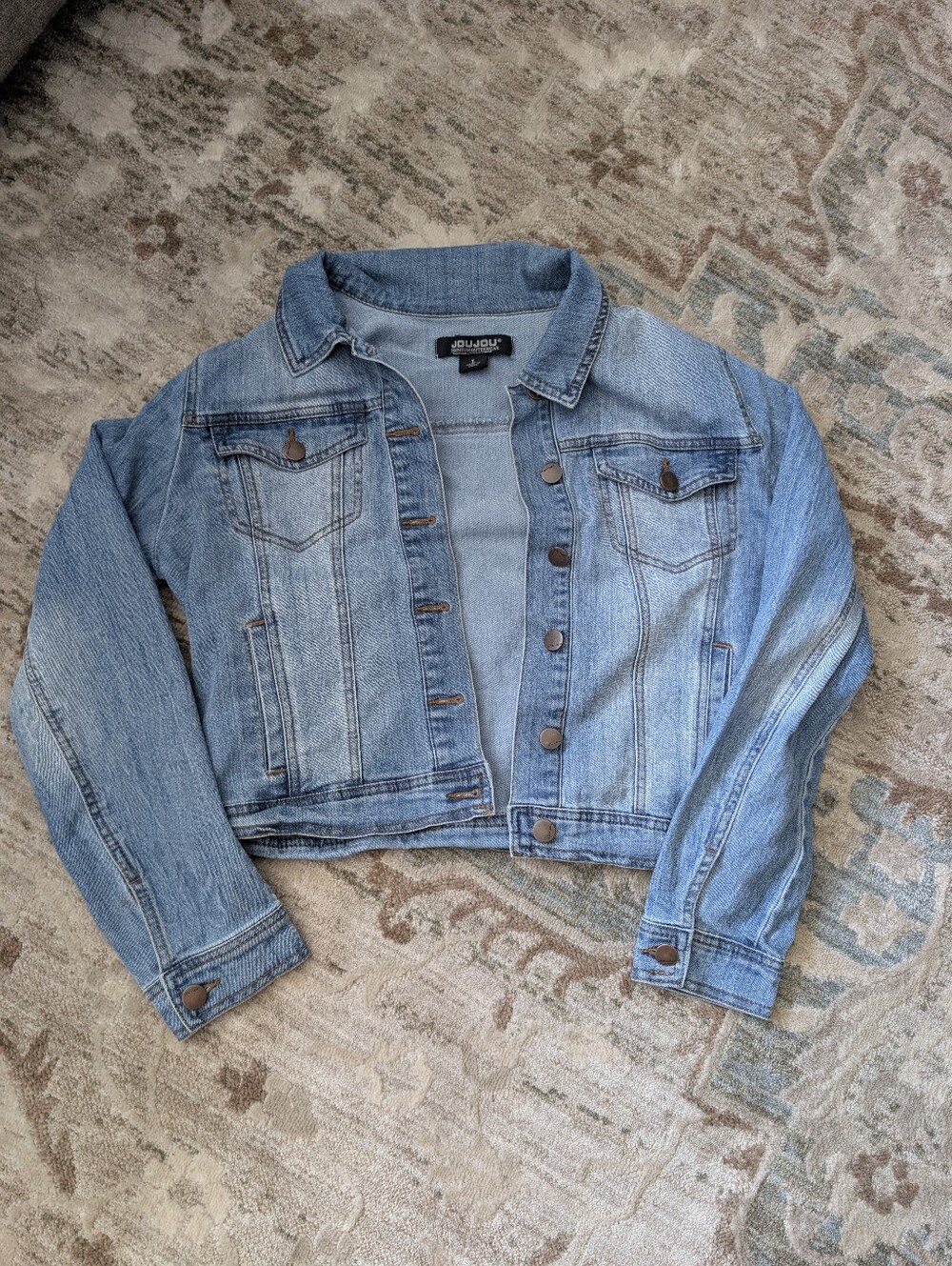Jou Jou Light Blue Cropped Denim Jacket